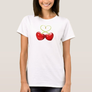 Camiseta t-shirt “cereja-coração "