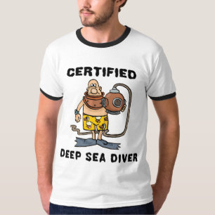 Camiseta T-shirt certificado do mergulhador do mar profundo