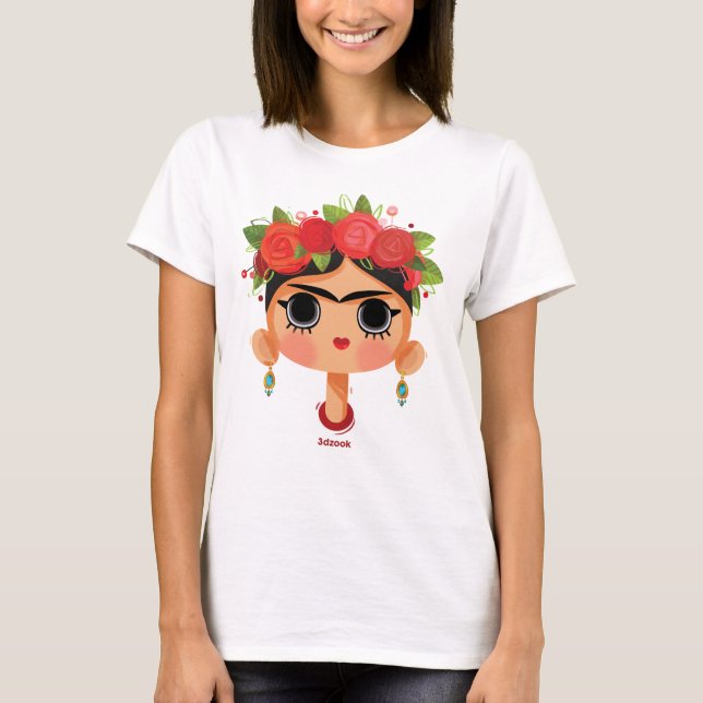Camiseta T-shirt/Character design de Frida Kahlo por 3dzook (Frente)
