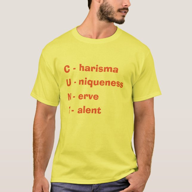 Camiseta T-shirt Charisma Uniquity Nerve and Talent (Frente)