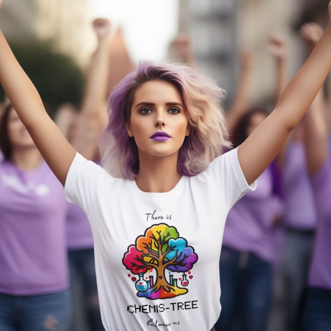 Camiseta T-shirt CHEMIS-TREE rainbow 80s tree noir blanc (T-shirt CHEMIS-TREE rainbow 80s tree noir blanc)