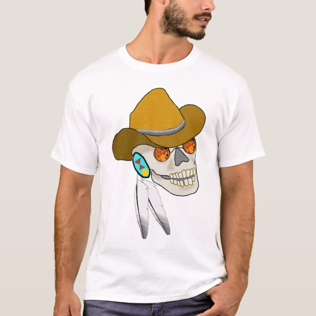 Camiseta T-shirt Cherokee do crânio (Frente)