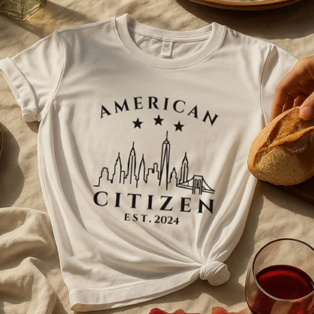 Camiseta T-Shirt cidadão americano moderno | Ano Personaliz (Criador carregado)