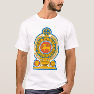 Camiseta T-shirt cingalês do emblema nacional