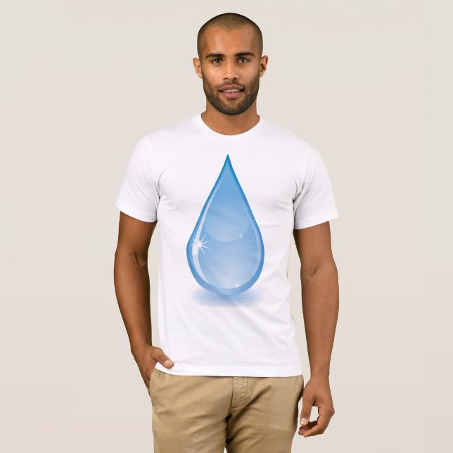 Camiseta T-shirt cintilando dos homens da gota da água (Frente Completa)