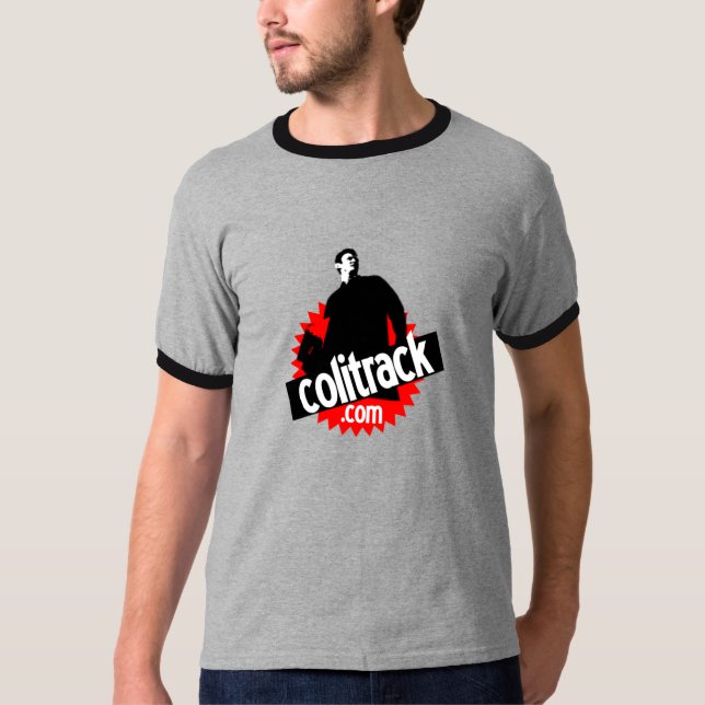 Camiseta T - shirt cinzento colo preto (Frente)