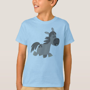 Camiseta T-shirt cinzento das crianças do pônei dos
