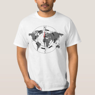 Camiseta T-shirt cinzento do valor do mundo de Campass