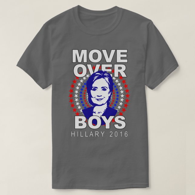 Camiseta T-shirt cinzento dos meninos de Hillary Clinton (Frente do Design)