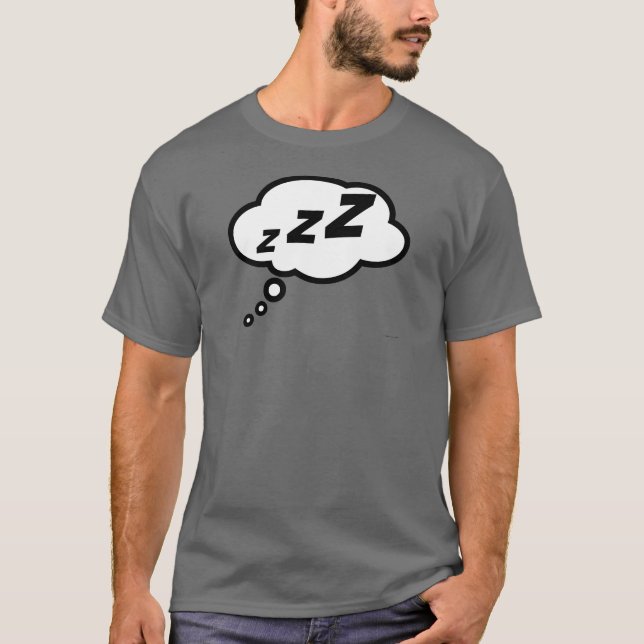 Camiseta t-shirt cinzento escuro do balão do zZZ… (Frente)