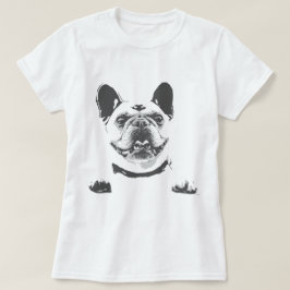 Camiseta T-shirt cinzento preto do gráfico do buldogue