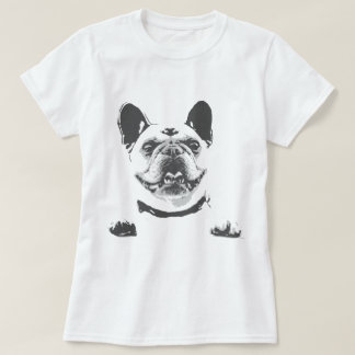 Camiseta T-shirt cinzento preto do gráfico do buldogue