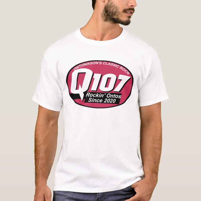 Camiseta T-shirt Classic Rock Ontonagon Q107 (Frente)