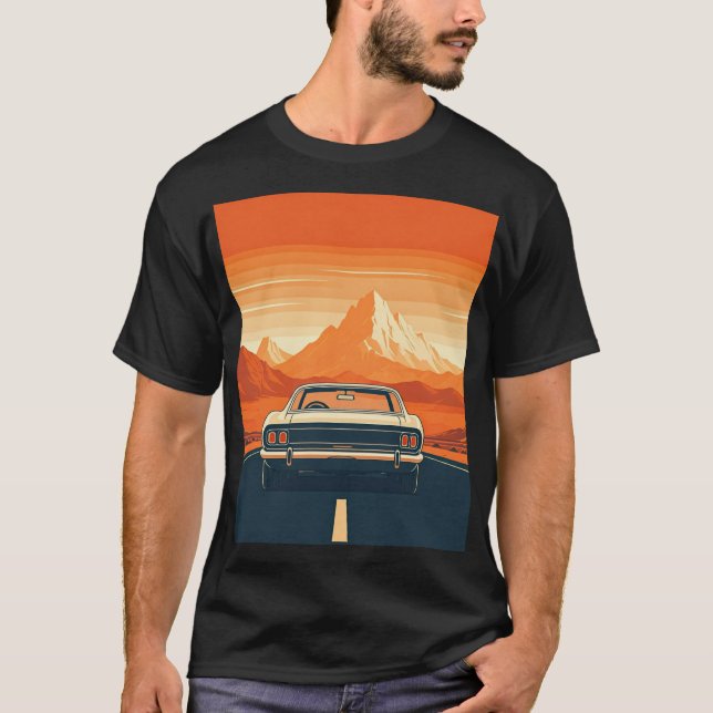 Camiseta t-shirt clássica, carro vintage (Frente)