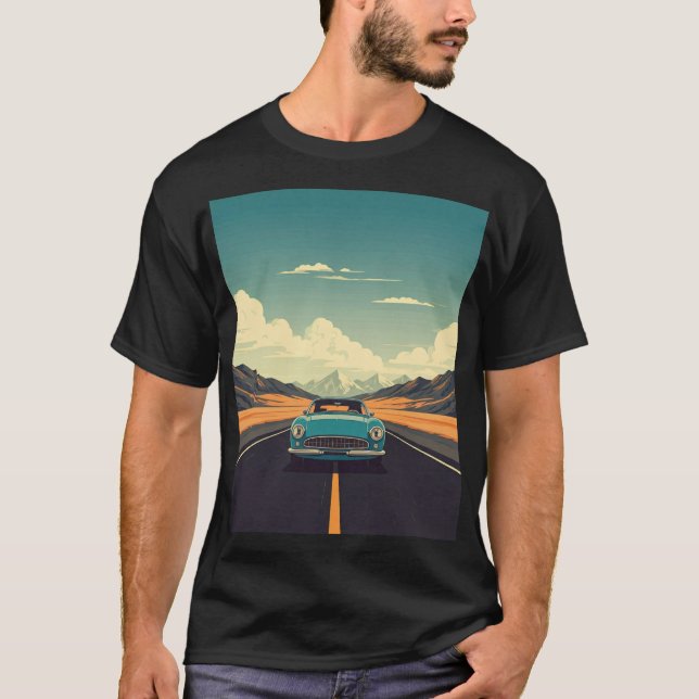 Camiseta t-shirt clássica, carro vintage (Frente)