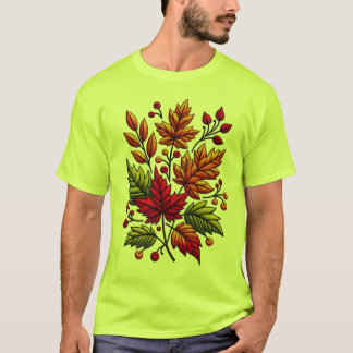 Camiseta t-shirt clássica com bordado floral