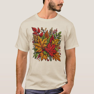Camiseta t-shirt clássica com bordado floral