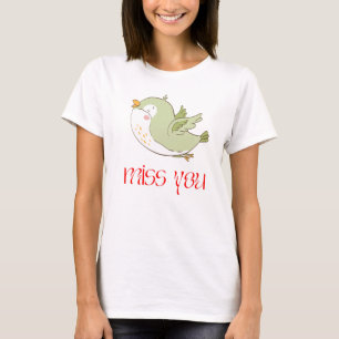 Camiseta T-shirt clássica com Design de pássaro fofo