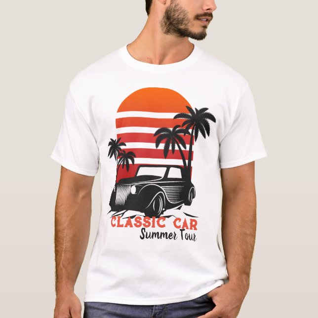 Camiseta t-shirt clássica de Verão de automóvel (Frente)