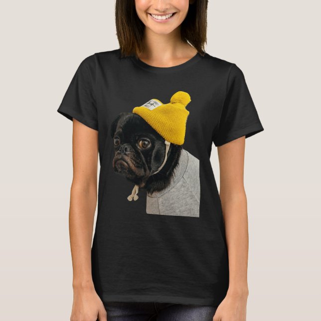 Camiseta T-Shirt Clássico Bloco Preto Cachorro Vestido 136 (Frente)