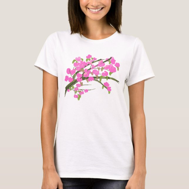 Camiseta T-Shirt clássico com Design de flor (Frente)