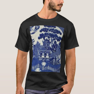 Camiseta T-Shirt Clássico com padrão de salgueiro azul