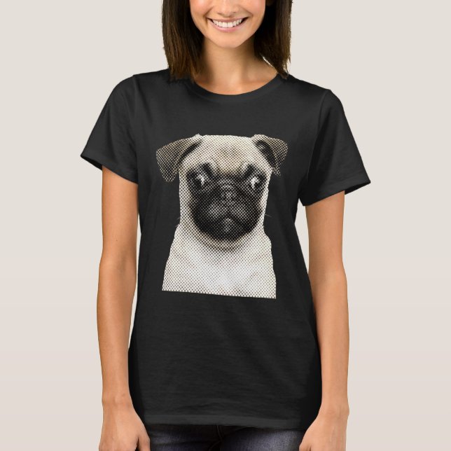 Camiseta T-Shirt Clássico CRAZY PUG 772 (Frente)
