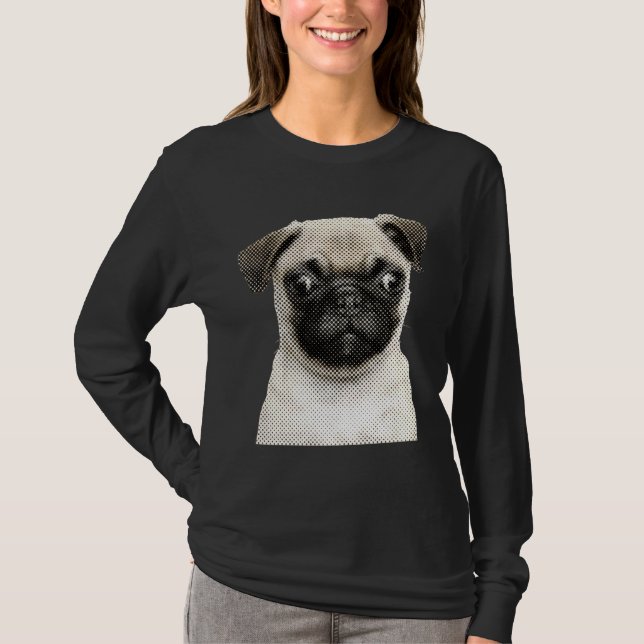 Camiseta T-Shirt Clássico CRAZY PUG 772 (Frente)