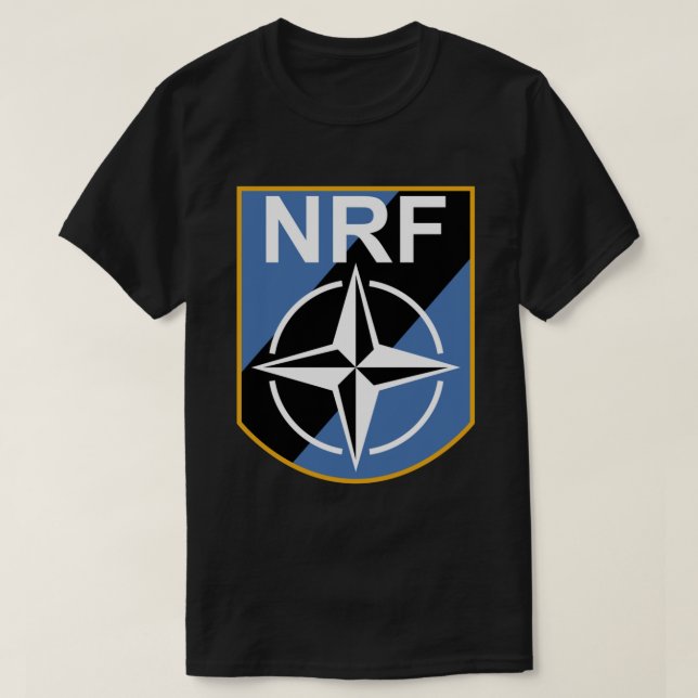 Camiseta T-Shirt Clássico da Força de Resposta da NATO (Frente do Design)
