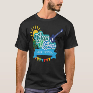 Camiseta T-Shirt Clássico de MÚSICA VERDE E AZUL