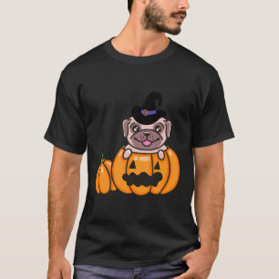 Camiseta T-Shirt Clássico de Pug Pumpkin 700