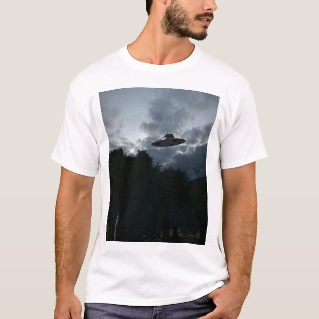 Camiseta T-Shirt Clássico de Saucer Voador (Frente)