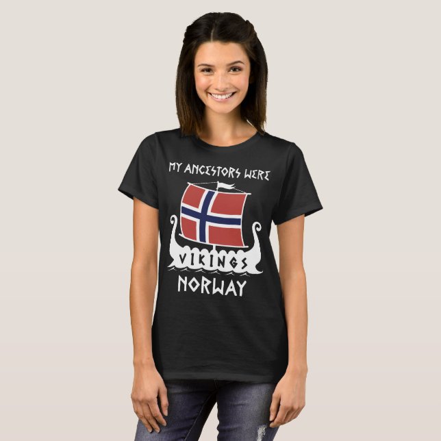 Camiseta T-shirt clássico de Viquingues Noruega Noruega dos (Frente Completa)