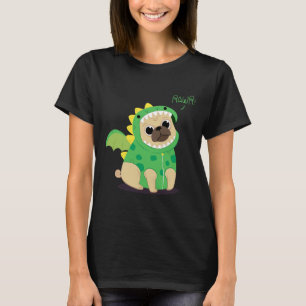 Camiseta T-Shirt Clássico DESIGN do PUG DRAGON 423