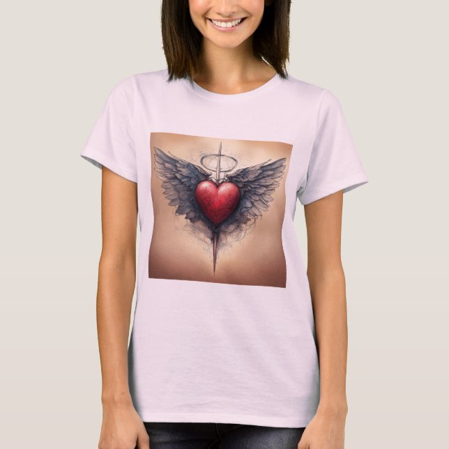 Camiseta T-Shirt Clássico Do Coração Cupido Inspirado Pela  (Frente)
