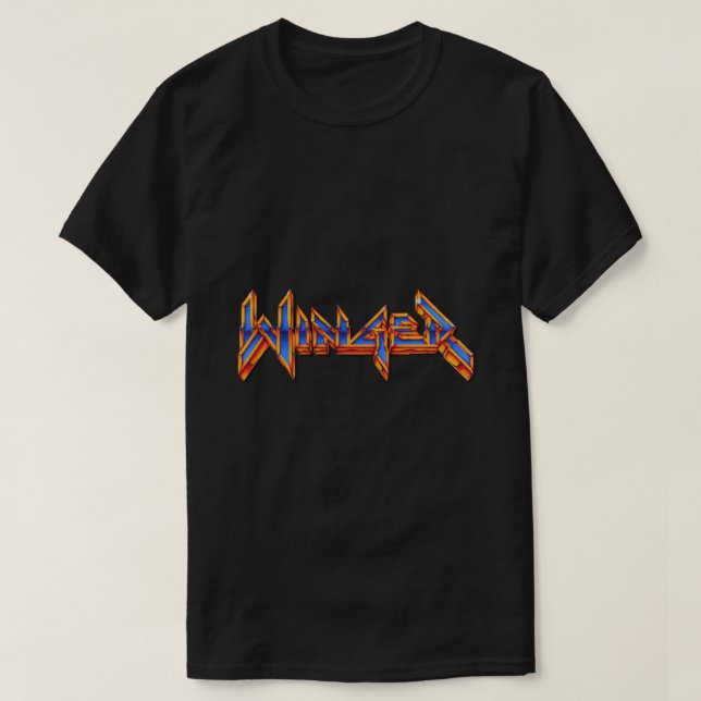 Camiseta T-Shirt Clássico do Logotipo de Banda Winger (Frente do Design)