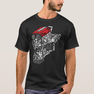 Camiseta T-Shirt Clássico do Motor Honda S2000 F20C
