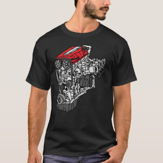 Camiseta T-Shirt Clássico do Motor Honda S2000 F20C