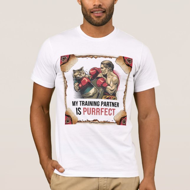 Camiseta T-Shirt Clássico do Parceiro de Treinamento de Cat (Frente)