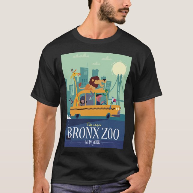 Camiseta T-Shirt Clássico do poster de Zoológico Bronx (Frente)