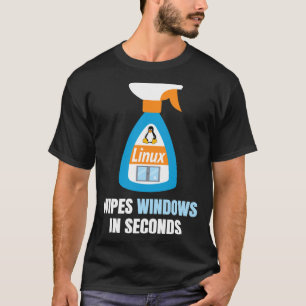 Camiseta T-Shirt Clássico Engraçado Linux Windows Cleaner