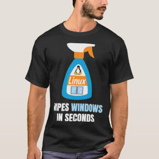 Camiseta T-Shirt Clássico Engraçado Linux Windows Cleaner