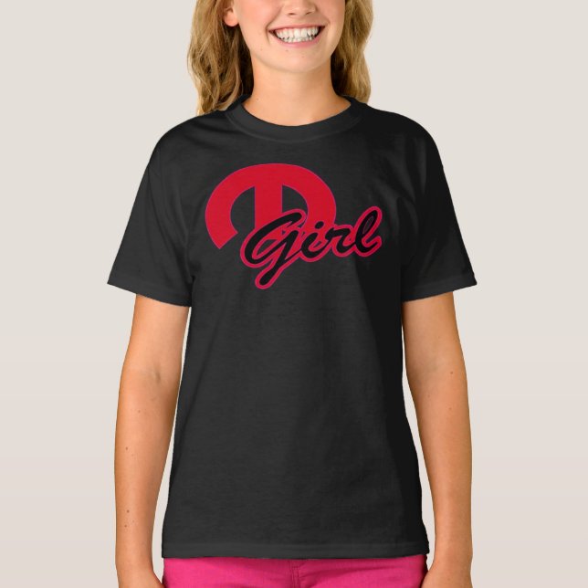 Camiseta T-Shirt Clássico M GIRL, preto e vermelho (Frente)
