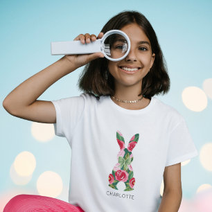 Camiseta T-Shirt Coelhinho De Páscoa De Meninas Personaliza