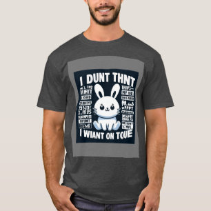 Camiseta T-Shirt Coelho Engraçado Teto Gráfico Coelho Bon