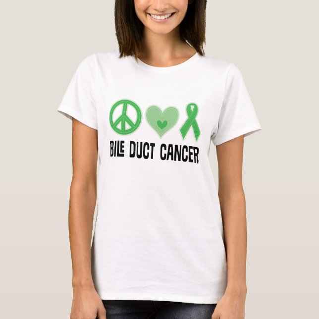 Camiseta T-shirt colagogo das senhoras da fita do cancer (Frente)