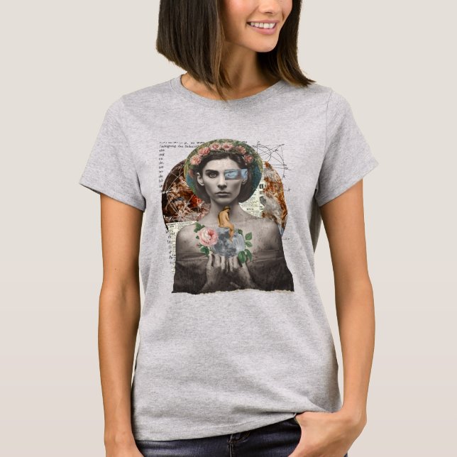 Camiseta T-Shirt Collage de Beleza Feminina (Frente)