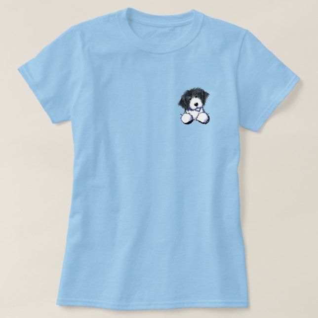 Camiseta T-Shirt Collie De Bolso (Frente do Design)