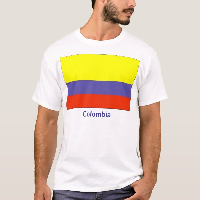Camiseta T-shirt colombiano da bandeira (Frente)