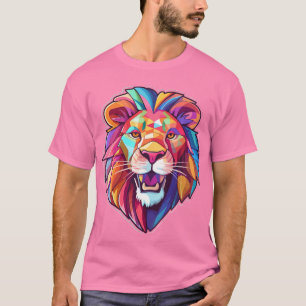 Camiseta T-Shirt Colorful Lion Face